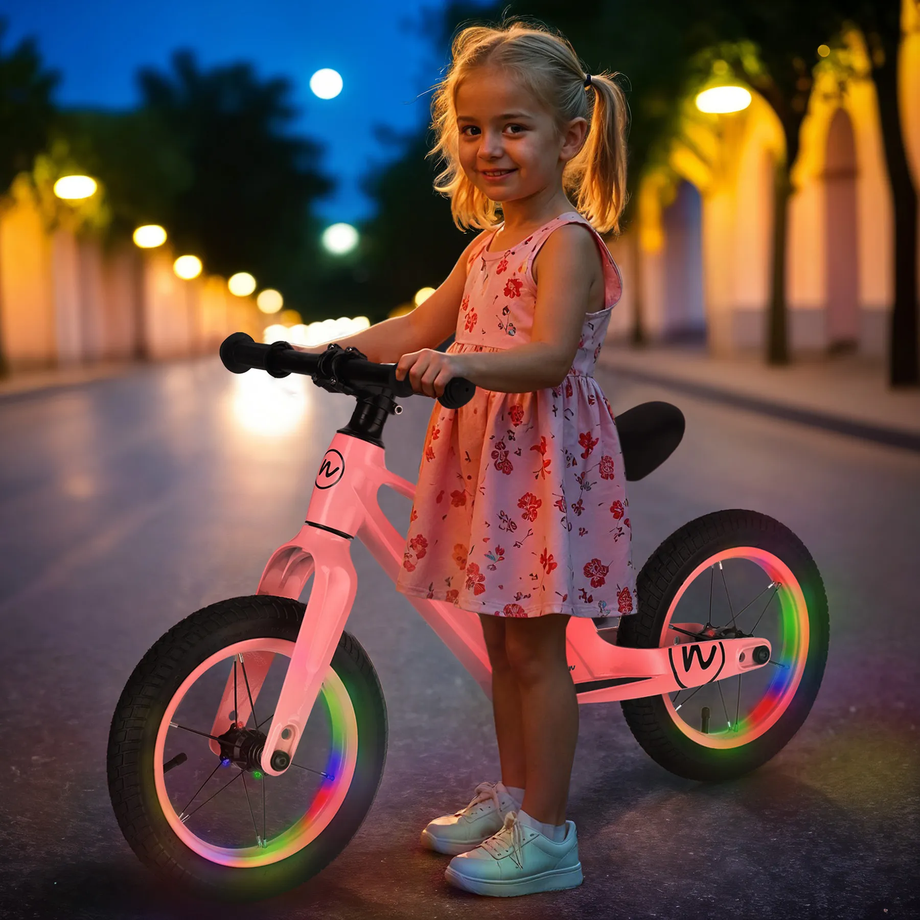 bicikl za balansiranje 12" rozi nils fun led kotači - slika 3