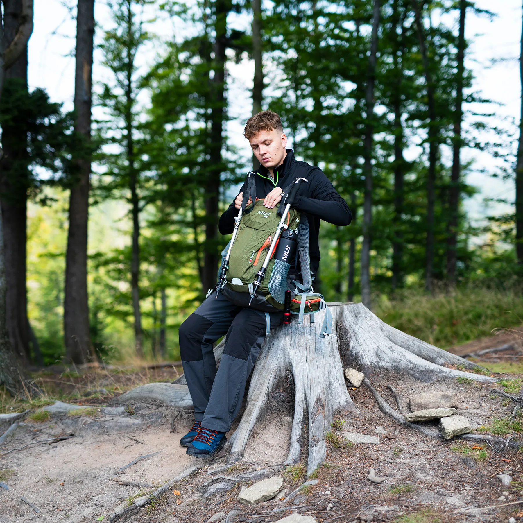 turistički ruksak zeleni rambler 40l nils camp - slika 10