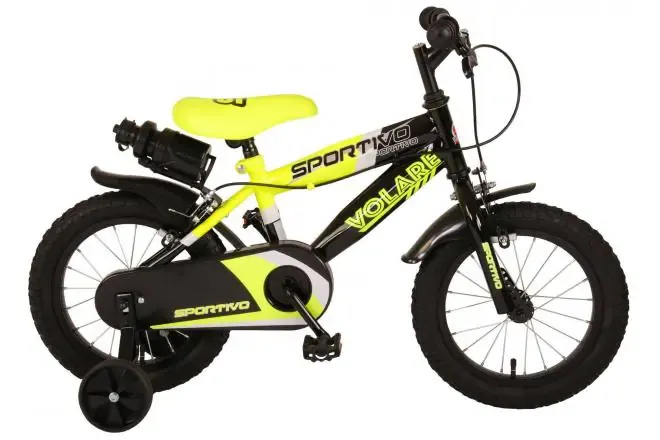 dječji bicikl volare sportivo 14" s dvije ručne kočnice neon žuti - slika 2