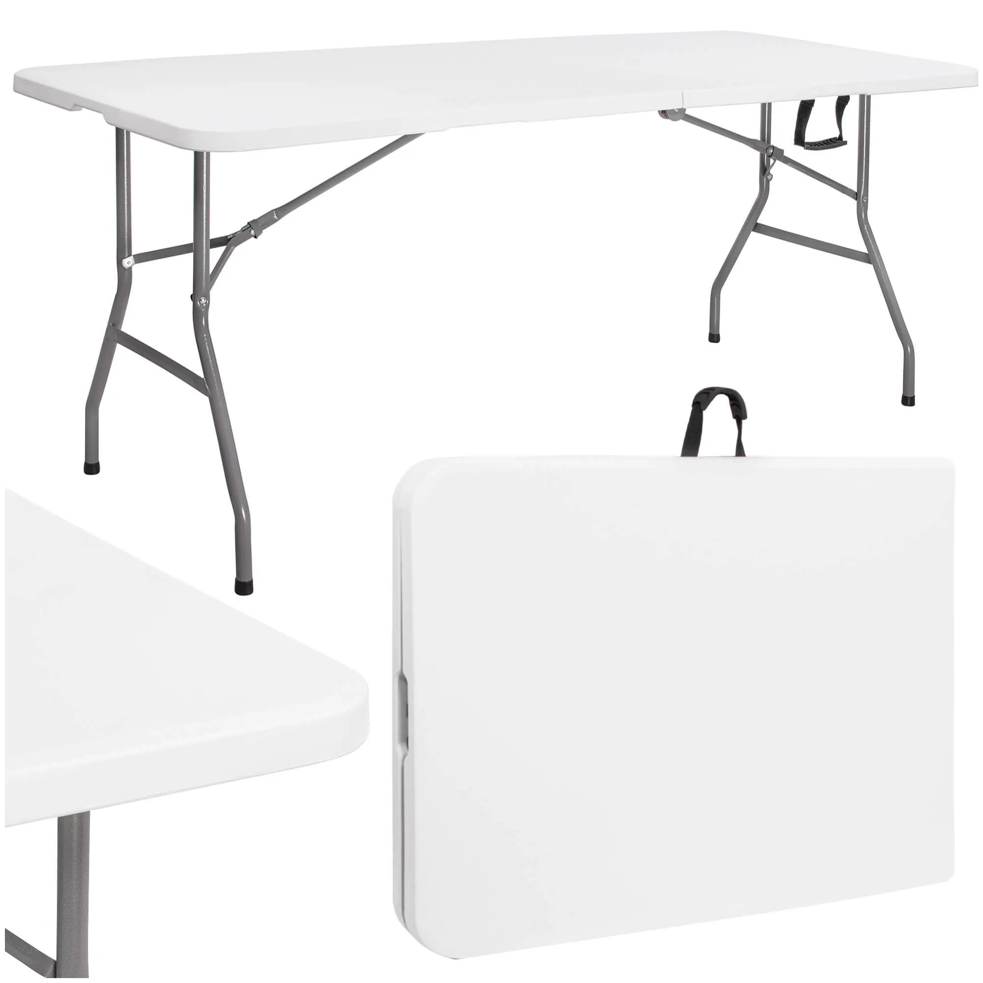 sklopivi stol za catering dimenzija 180 x 74 x 74 cm bijeli - slika 4
