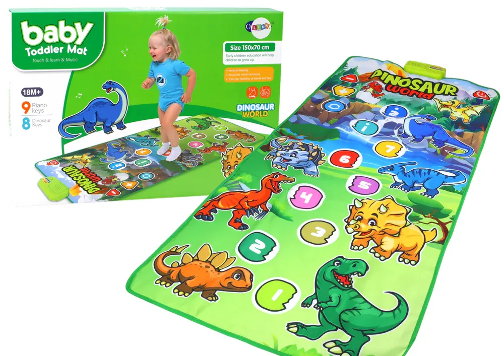 obrazovna interaktivna podloga za ples dinosauri zelena - slika 2