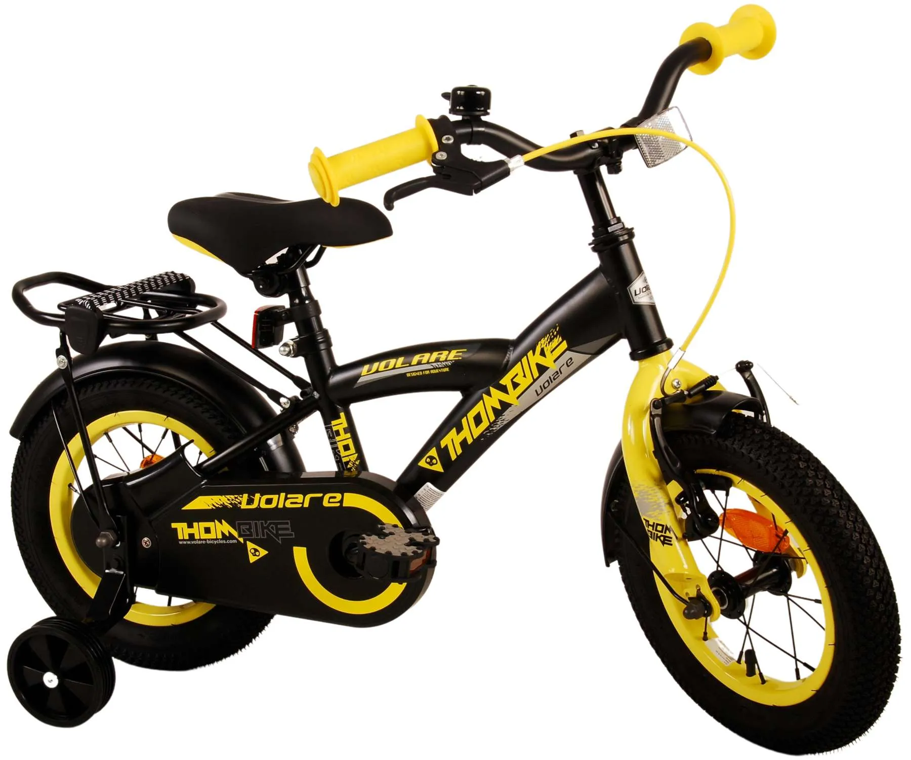 volare dječji bicikl thombike 12" crno-žuti - slika 3