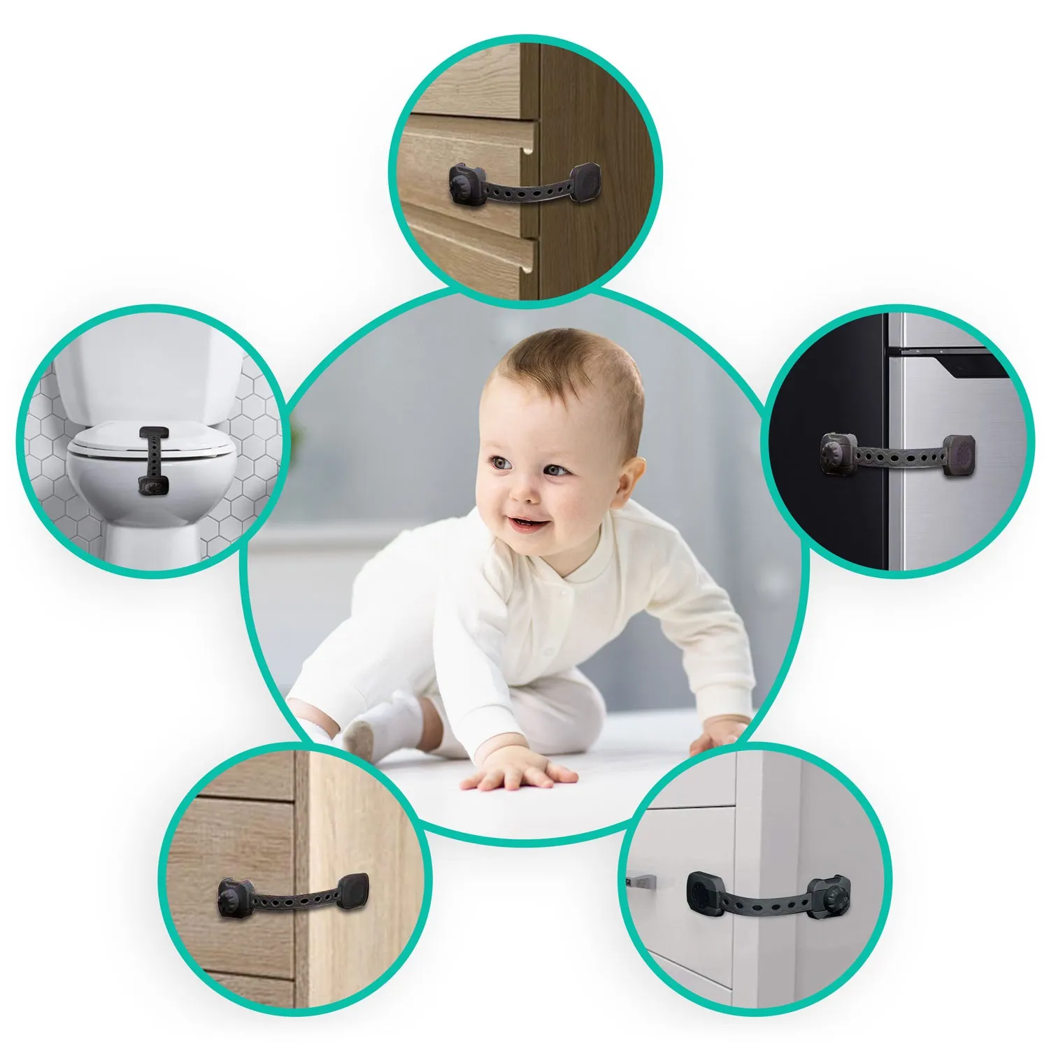 ricokids 798202 brava za otvaranje ormarića, 6 kom, crna - slika 9