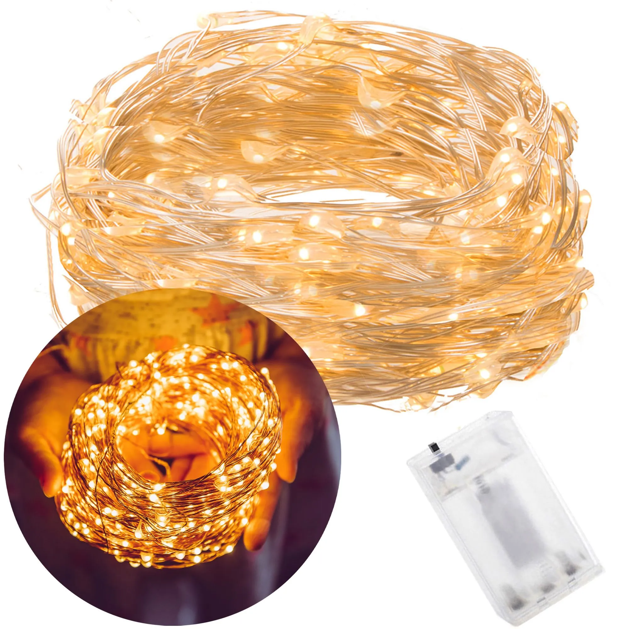 led lampice na baterije, 100 led dioda - slika 12