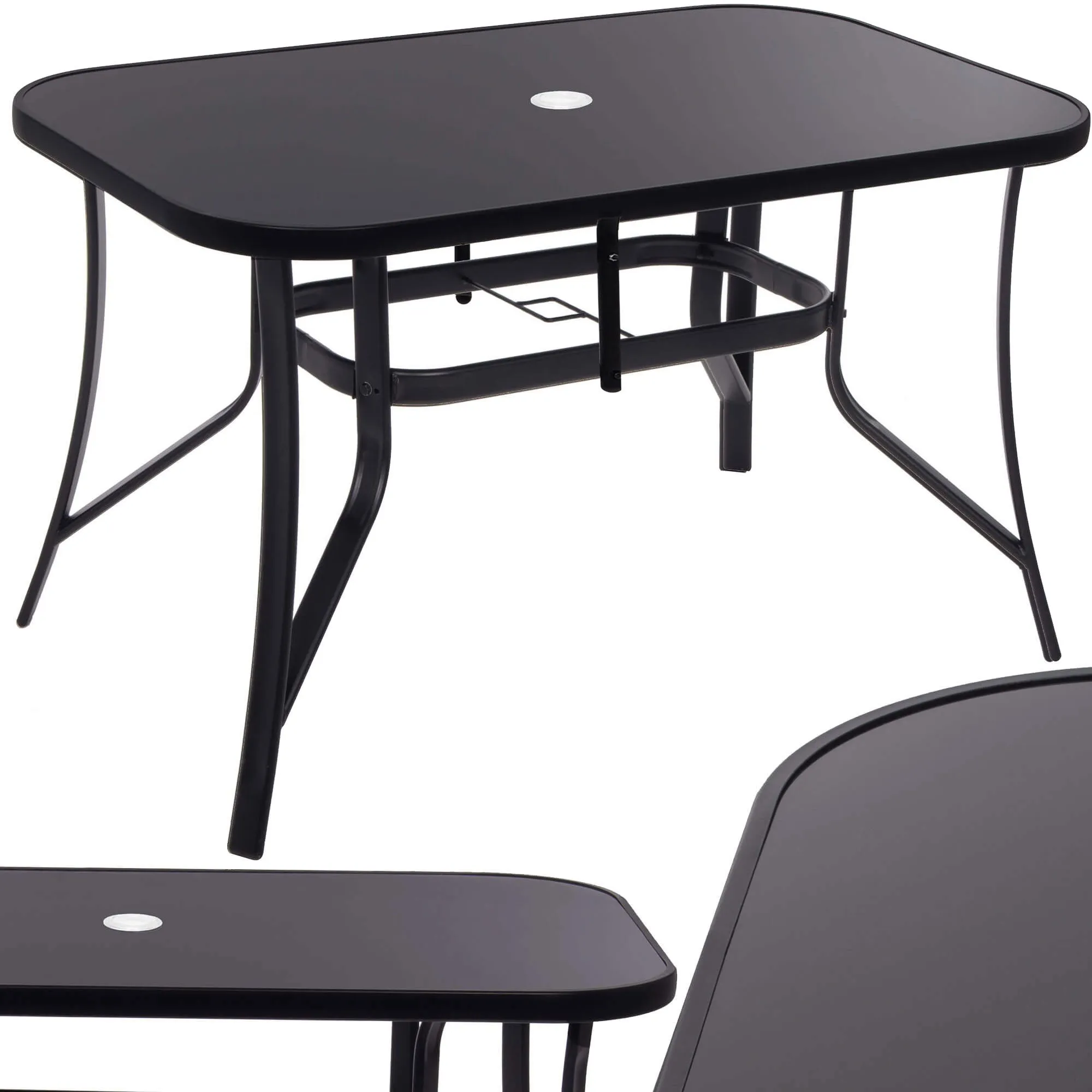 vrtni stol 150 x 90 cm crni - slika 7
