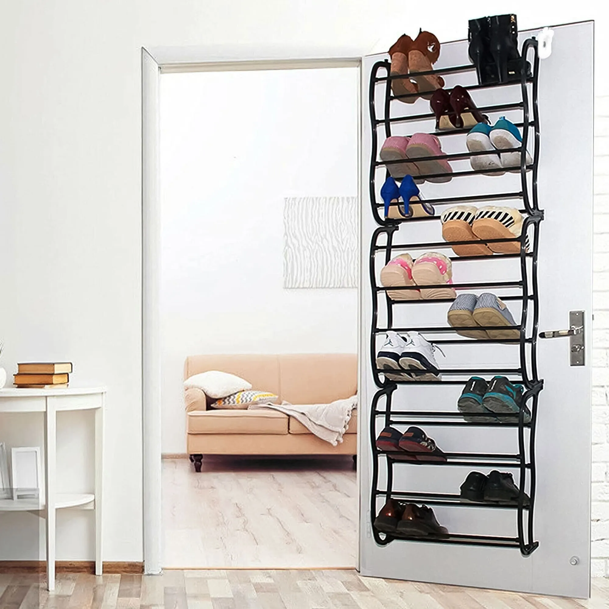 modernhome metalni organizator za cipele - crni - slika 8