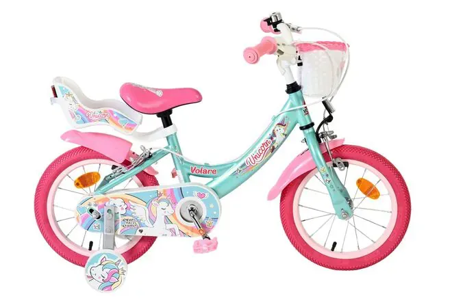 Volare Unicorn Children's Bicycle - Girls - 14 inch - Green - Two Hand Brakes - Pribislavec