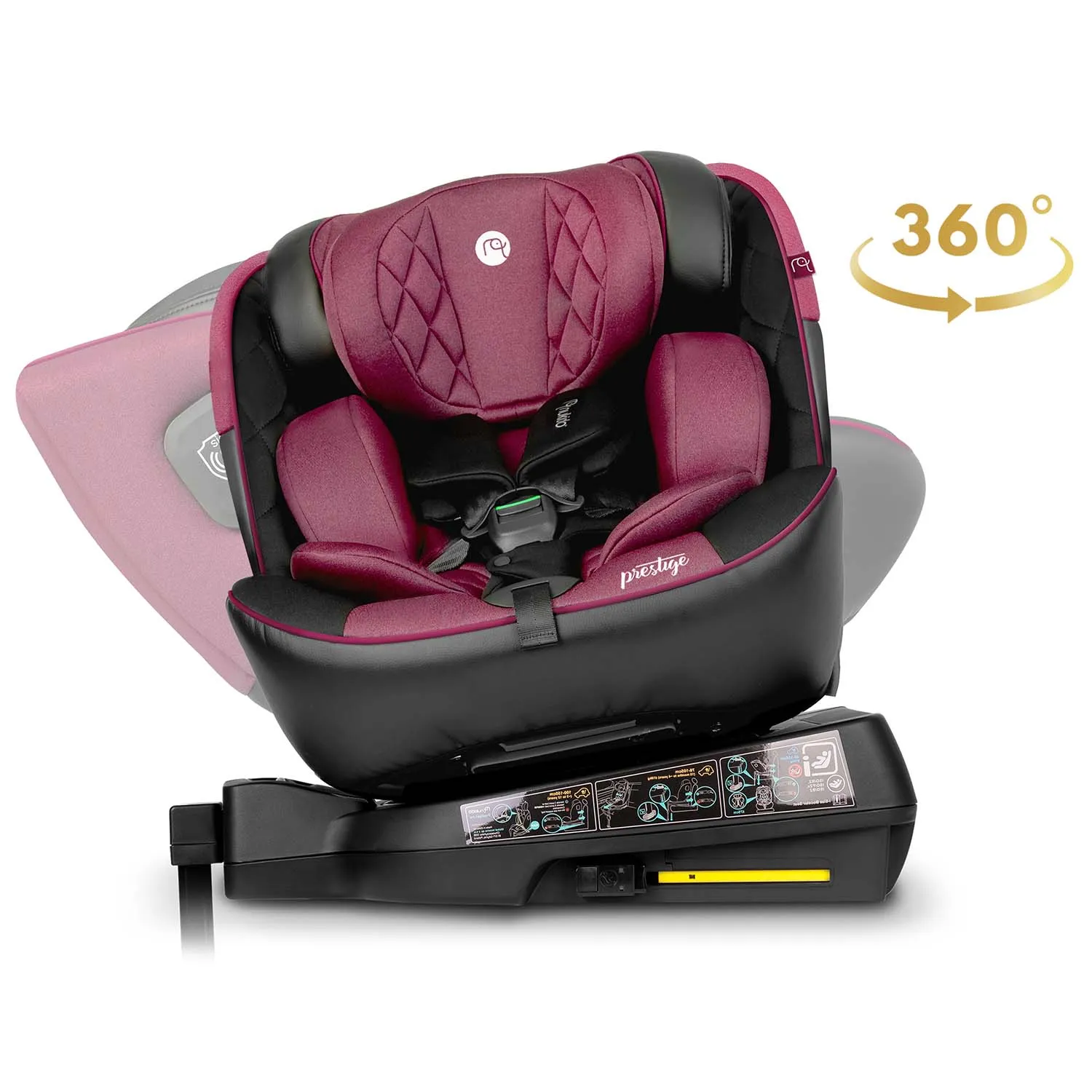 nukido prestige line crna i roza autosjedalica 0-36 kg isofix - slika 8