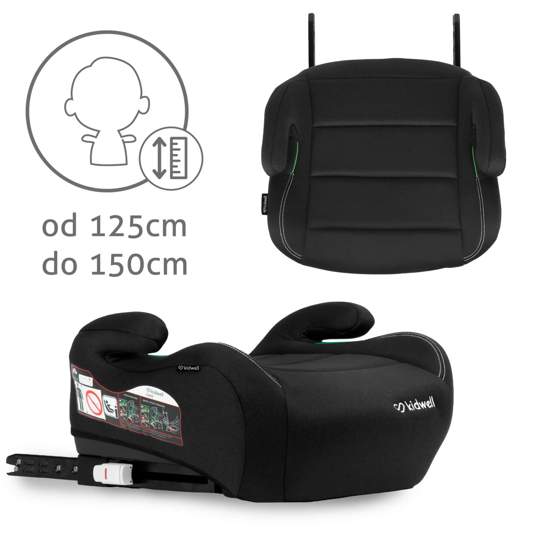 kidwell autosjedalica booster ovan, crna - slika 9