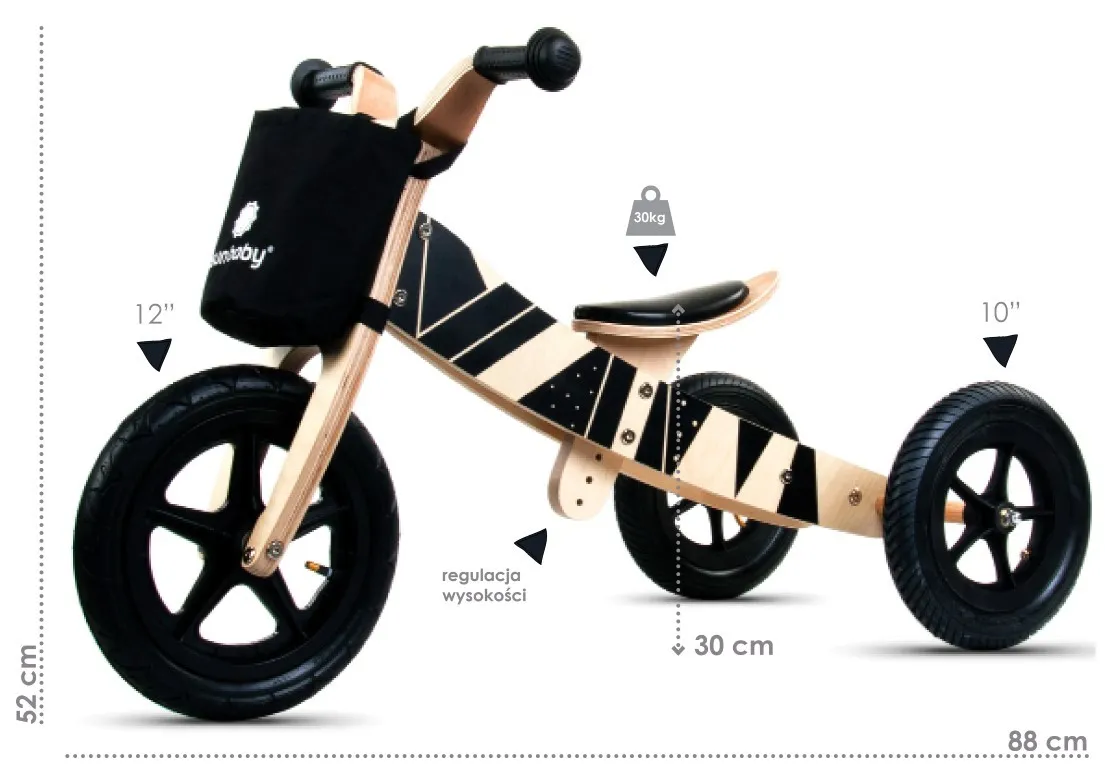dječji tricikl 2u1 twist plus samoa black edition - slika 7
