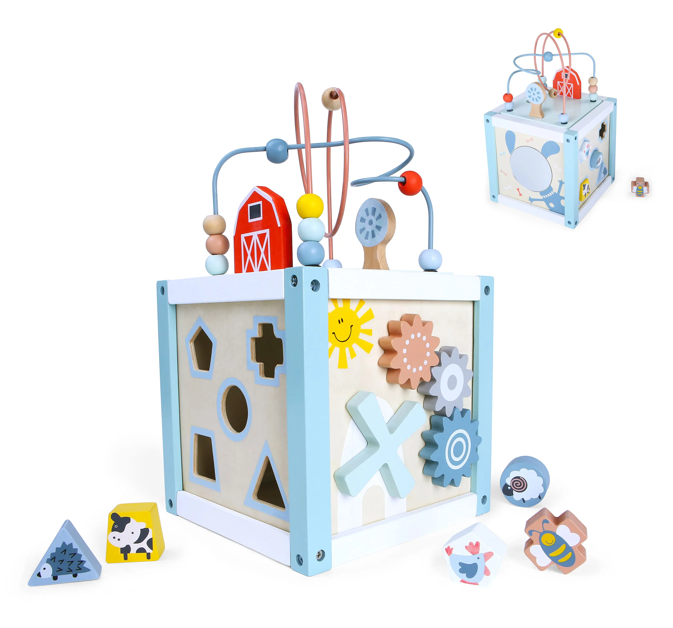 ecotoys drvena edukacijska kutija plava - slika 9