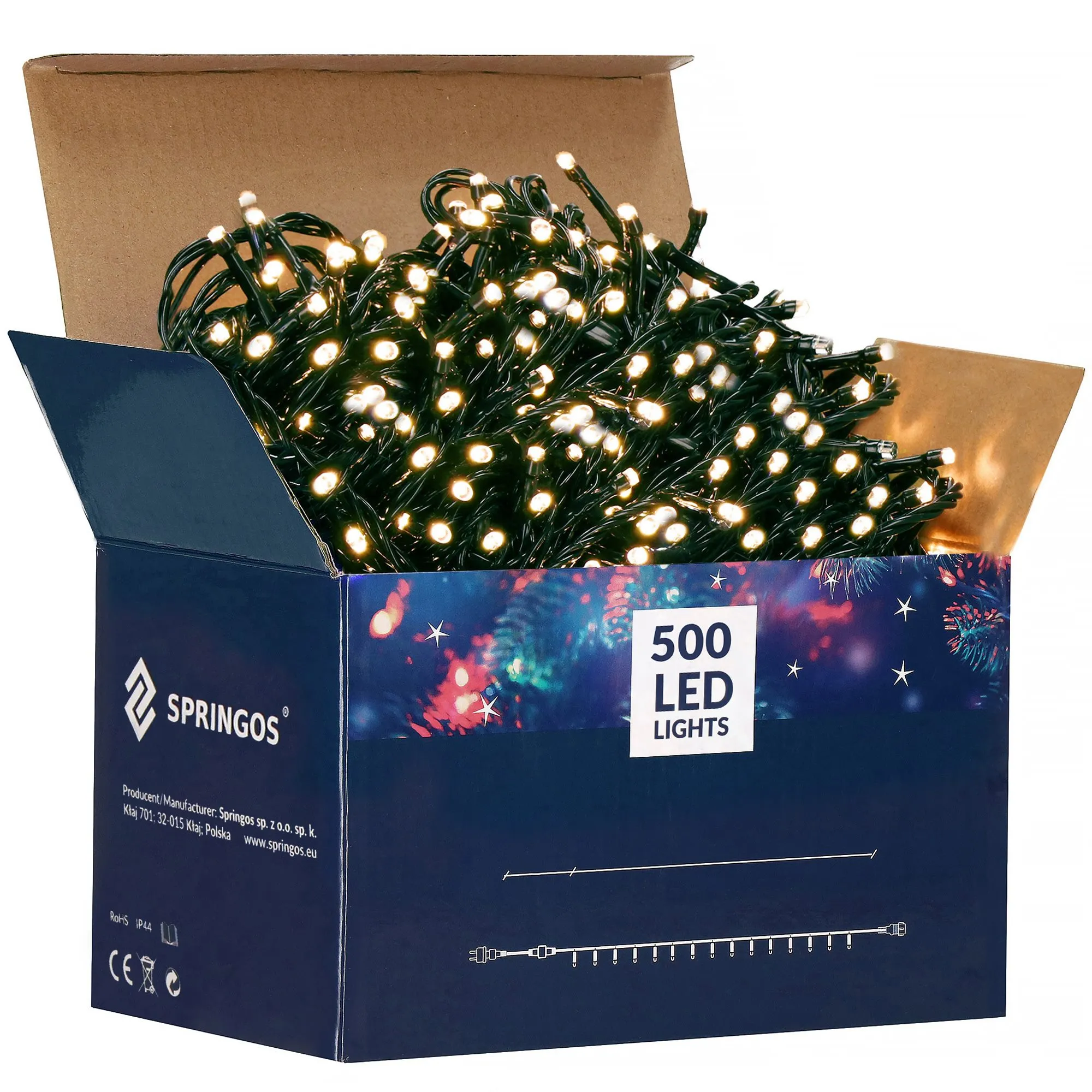 springos božićne lampice, 500 led, 31,5 m, toplo bijela - slika 4