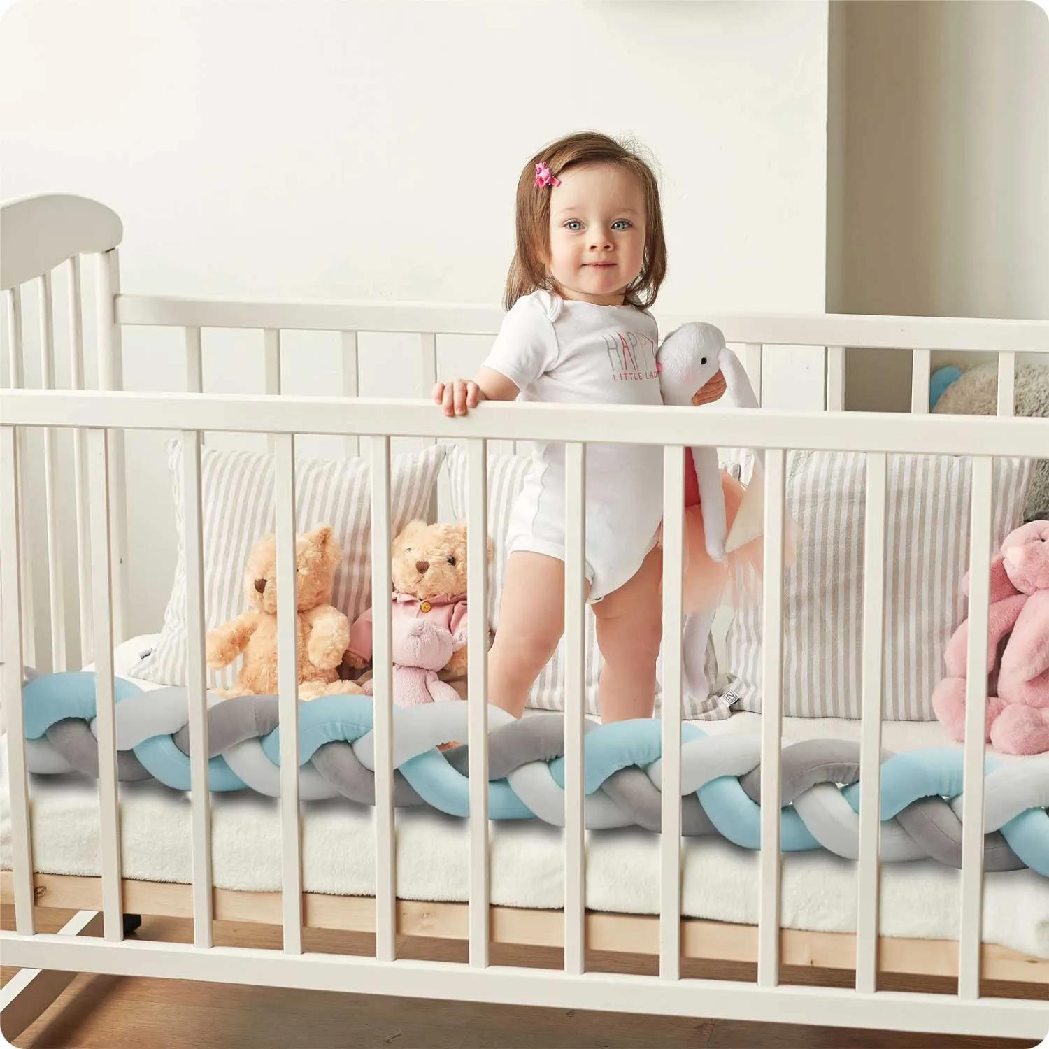 ricokids omot za krevetić 2m - plavo-siva - slika 5