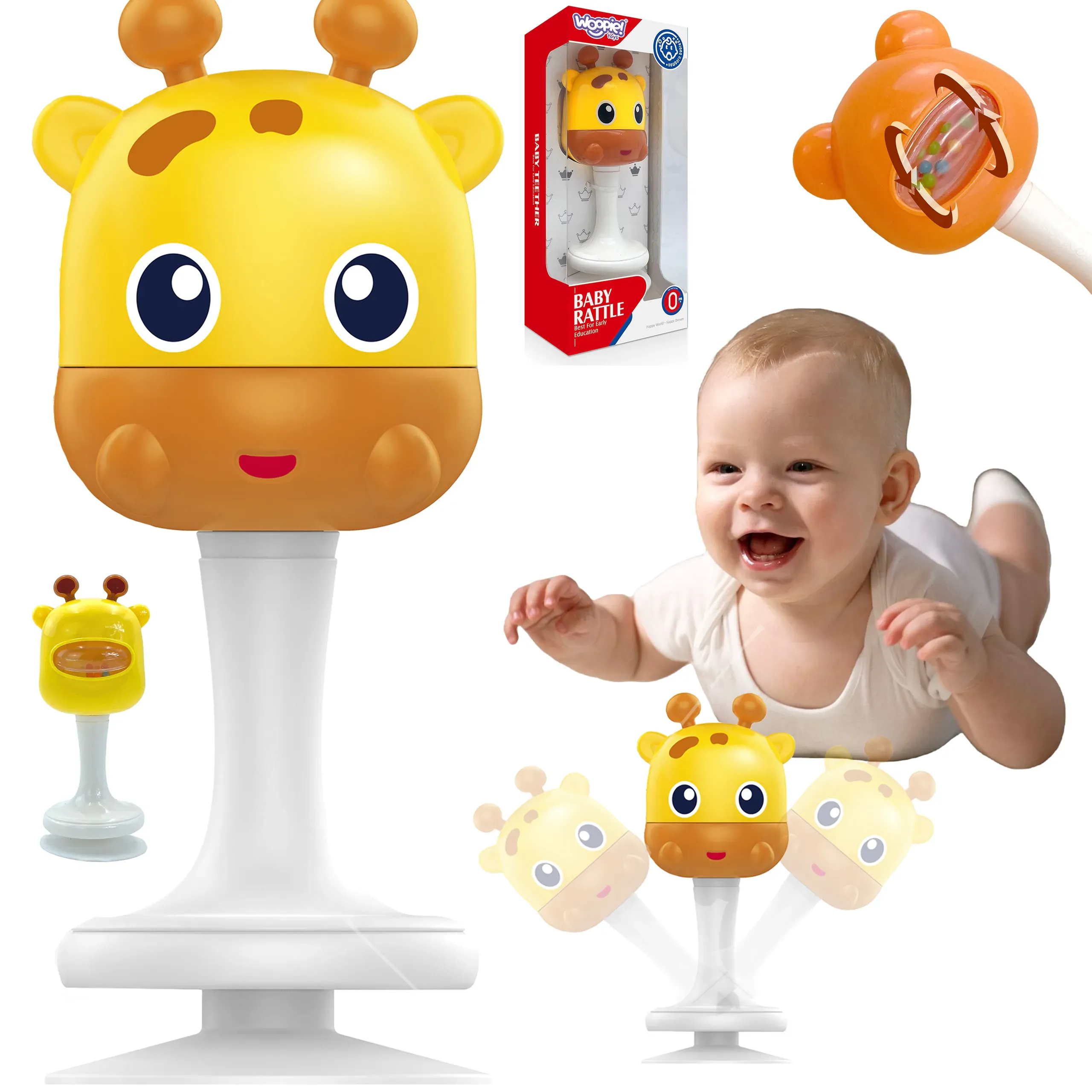 woopie zvečka za bebe - žuta žirafa 0m+ - slika 2
