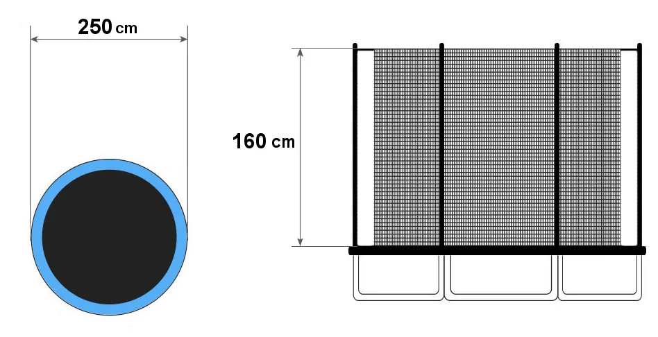 modernhome univerzalna unutarnja mreža za trampolin 250cm - slika 6