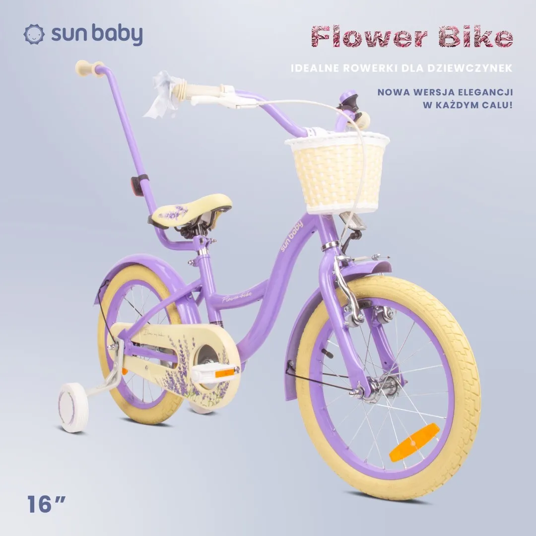 dječji bicikl guralica flower 16" - lavanda - slika 7