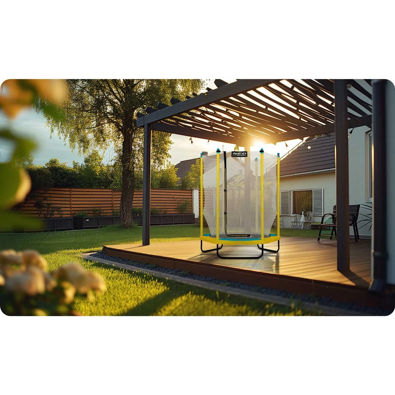 neo-sport dječji vrtni trampolin 140 cm (4,5 ft) žuti - slika 3