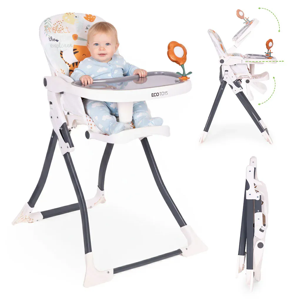 ECOTOYS sklopiva hranilica za bebe s igračkama, bijela - Pribislavec