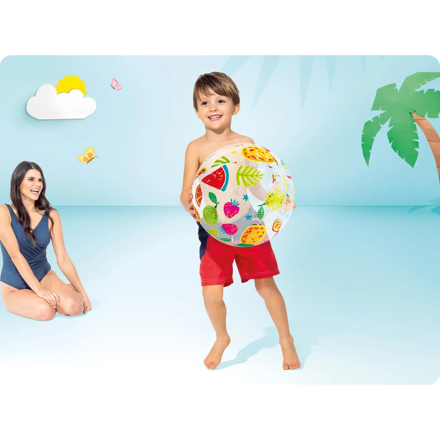 lopta za plažu na napuhavanje voće 51 cm intex 59040 - slika 4