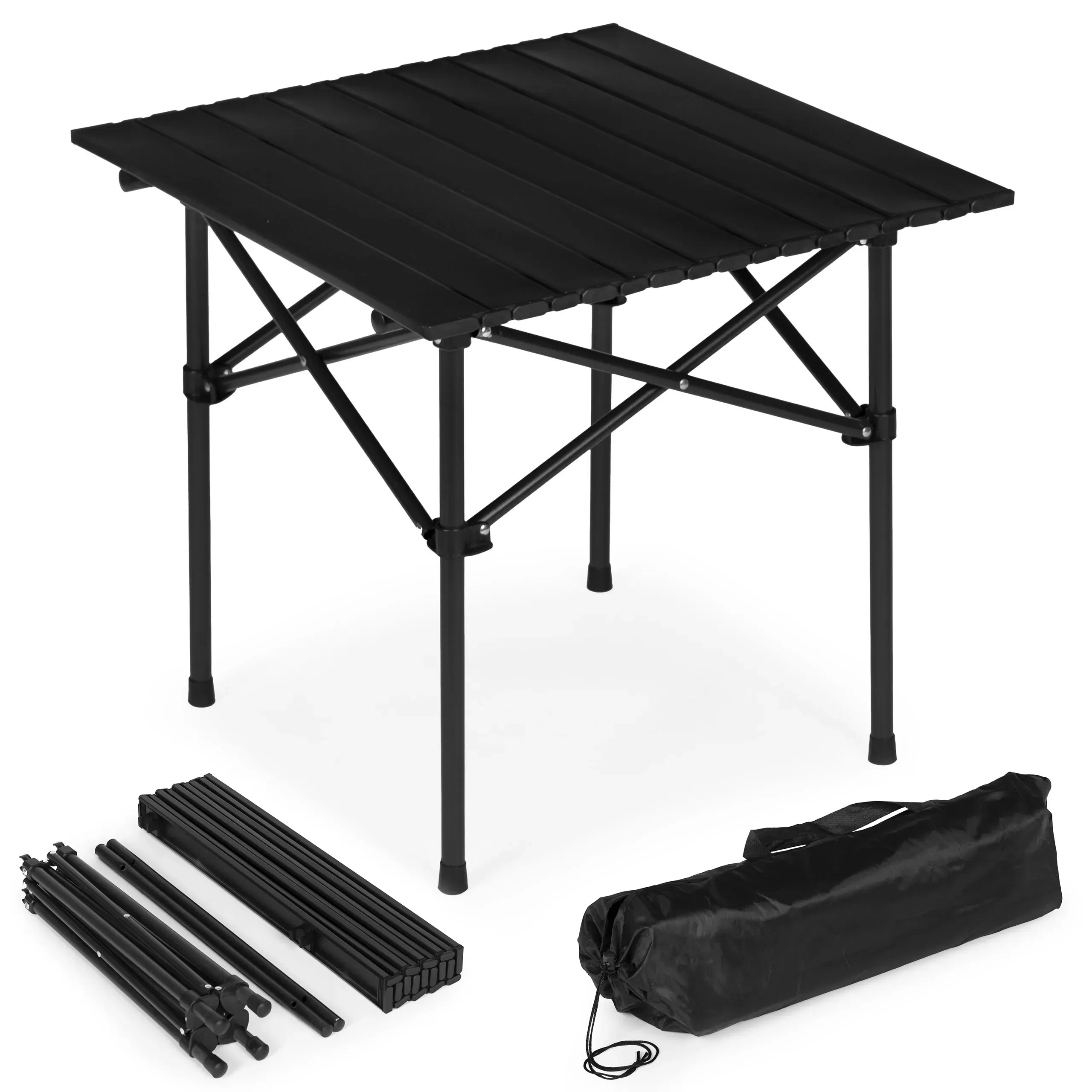 MultiGarden sklopivi kamping stol 53 × 55 cm s torbom za nošenje, crni - Pribislavec