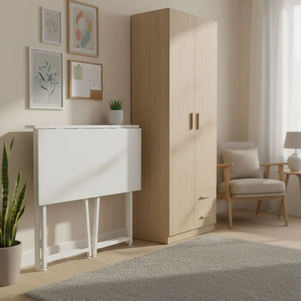 modernhome sklopivi stol 80 × 45 cm za laptop – bijeli - slika 4