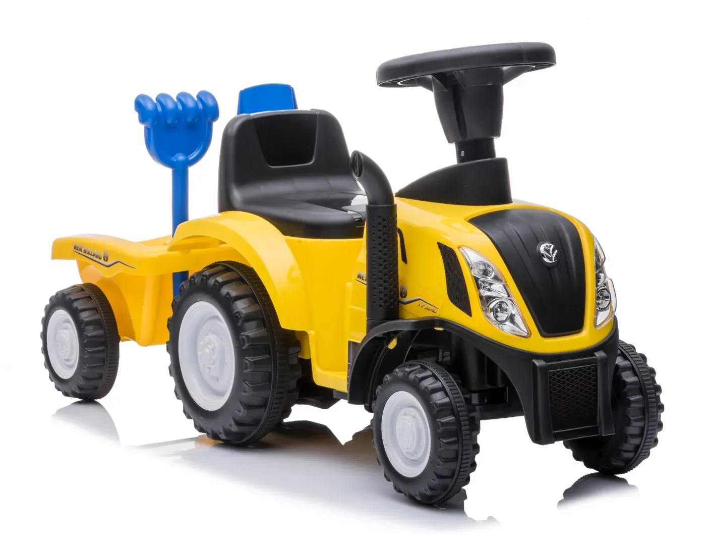 dječji traktor guralica s prikolicom new holland žuti - slika 7