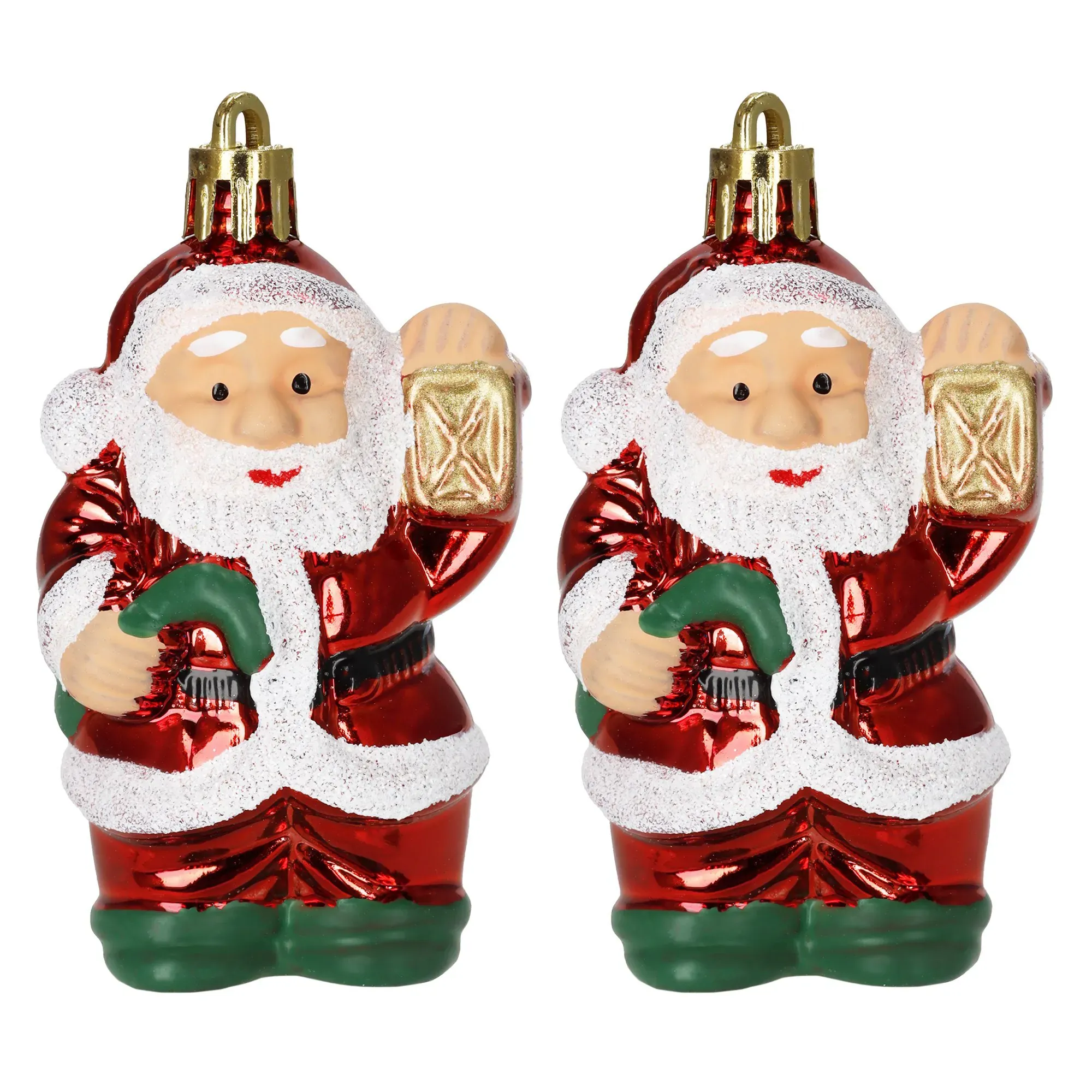 božićni ukrasi djed božićnjak 8 cm – set 2 komada - slika 2