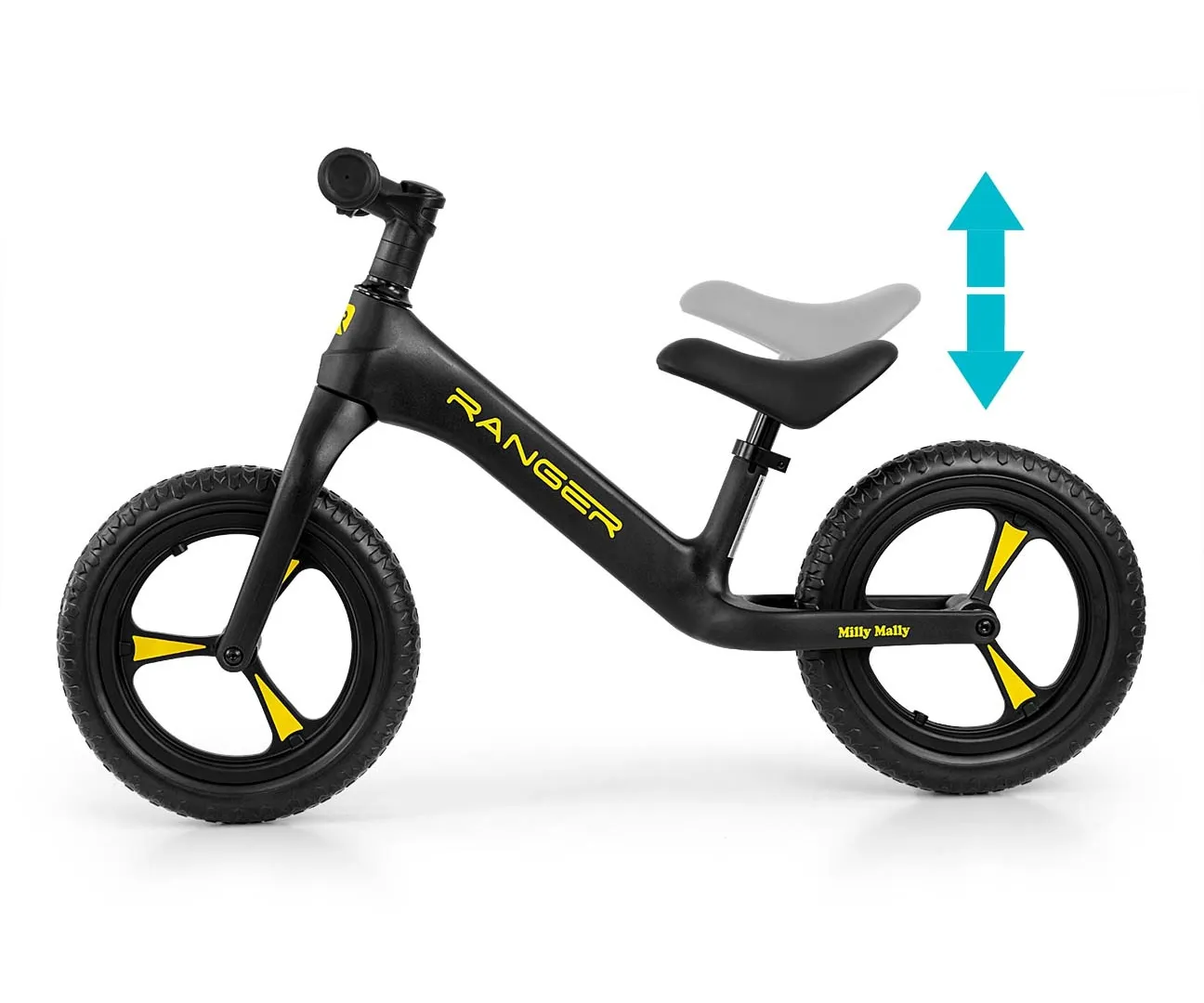milly mally ranger dječji bicikl bez pedala crni - slika 4