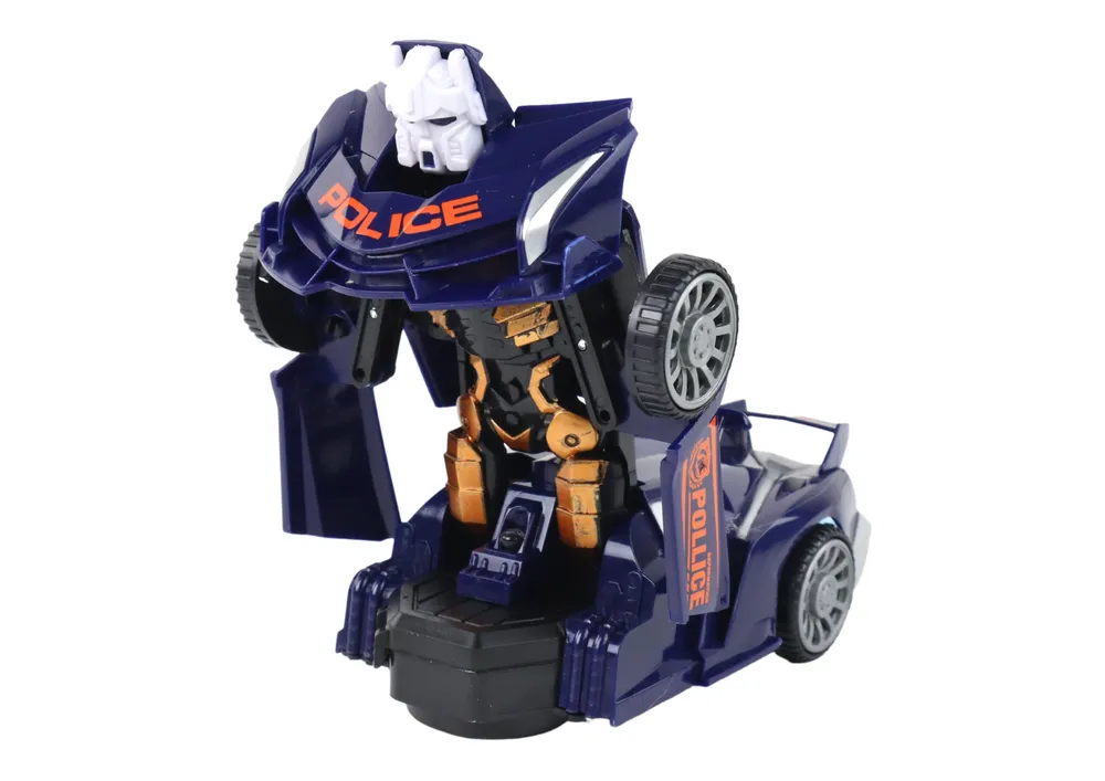policijski robotski automobil tamnoplava 2u1 transformacija - slika 3