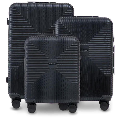 set od 3 kofera wings pc eco – crni - slika 2