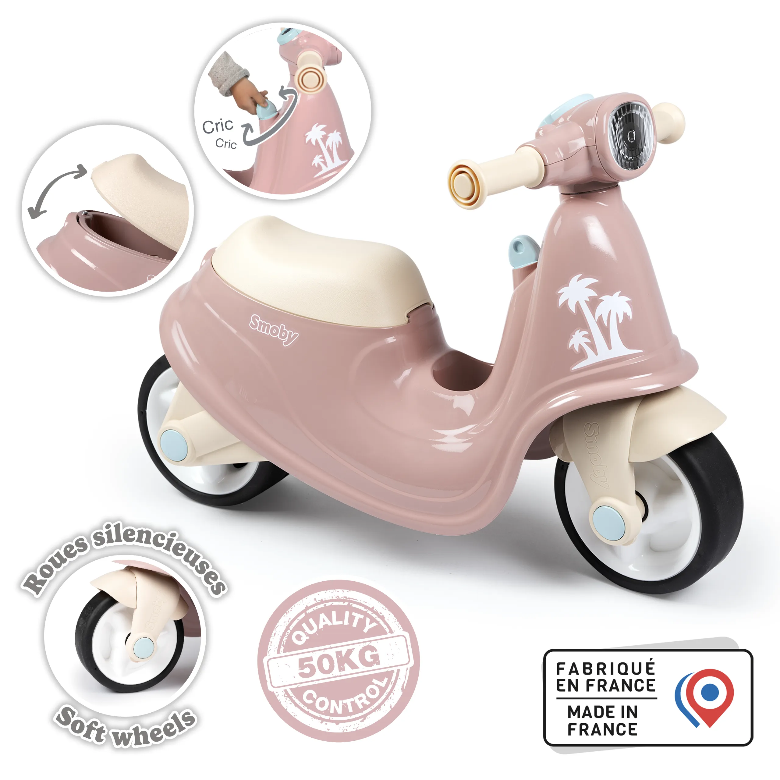 smoby skuter guralica 4 u 1 ružičasta - slika 4
