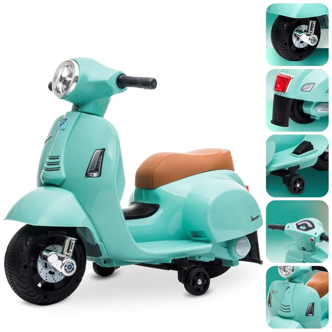 skuter vespa na akumulator - tirkizni - slika 2