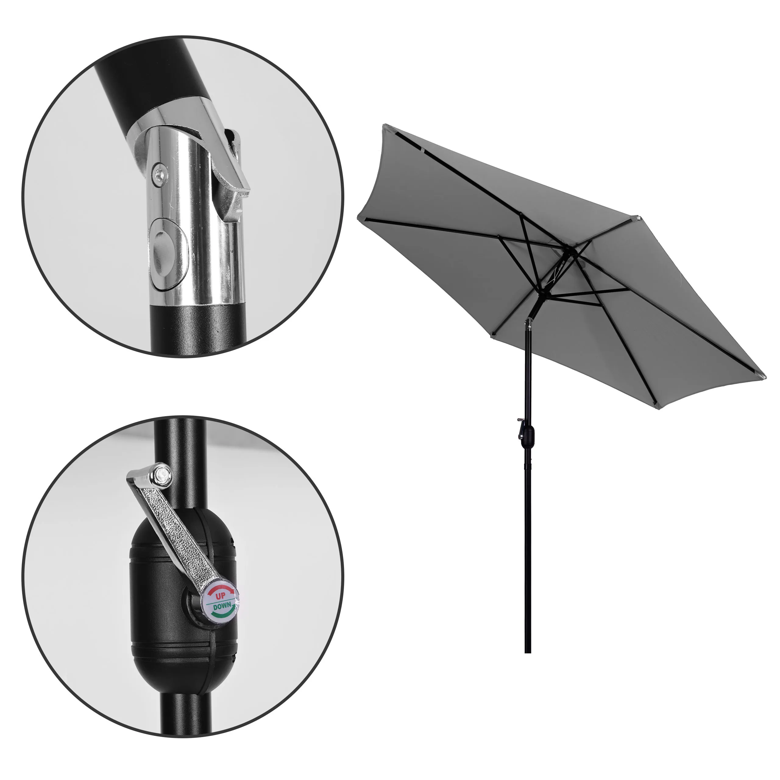 modernhome sivi suncobran 270 cm - slika 8