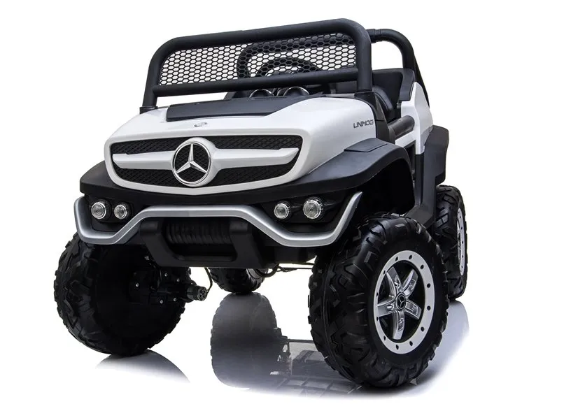 mercedes unimog - automobil na akumulator, bijeli 4x4 - slika 7