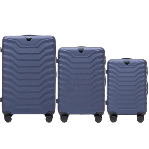wings set od tri kofera od abs materijala veličine v m s plavi - slika 2