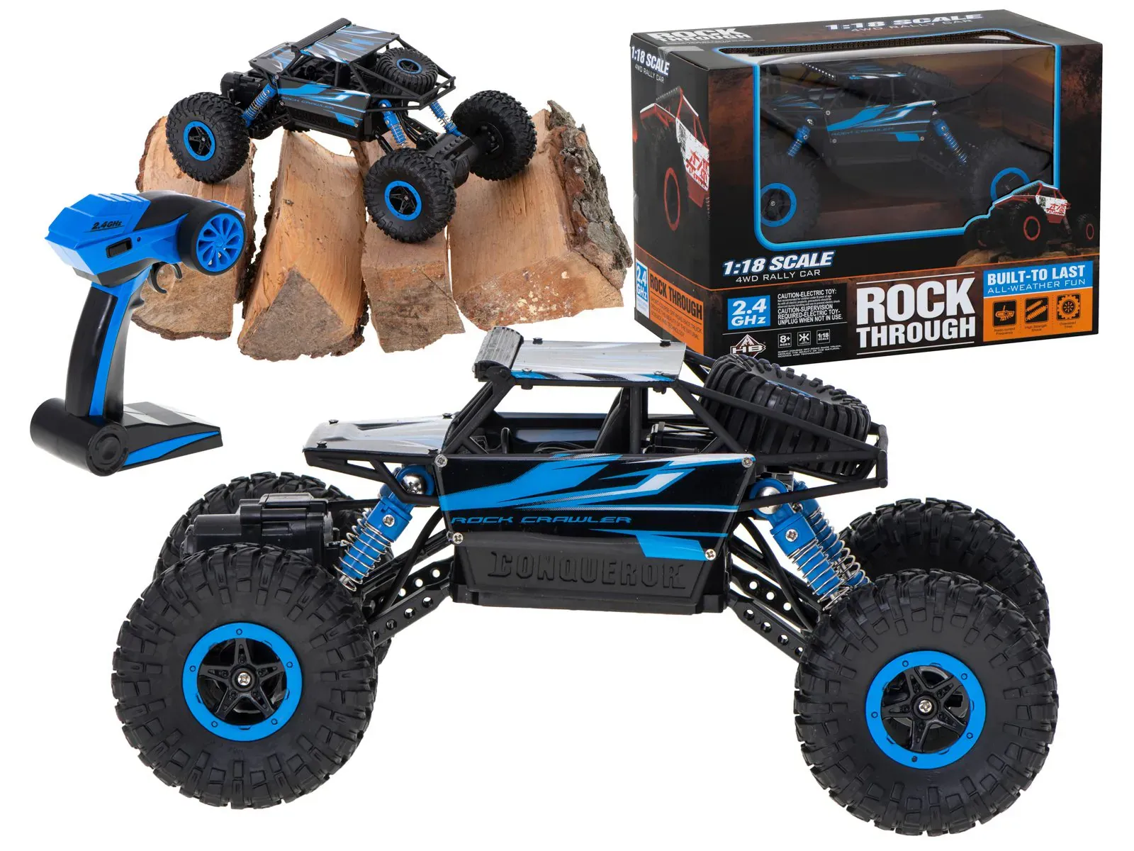 RC automobil na daljinski Rock Crawler HB 2.4GHz 1:18 plavi - Pribislavec