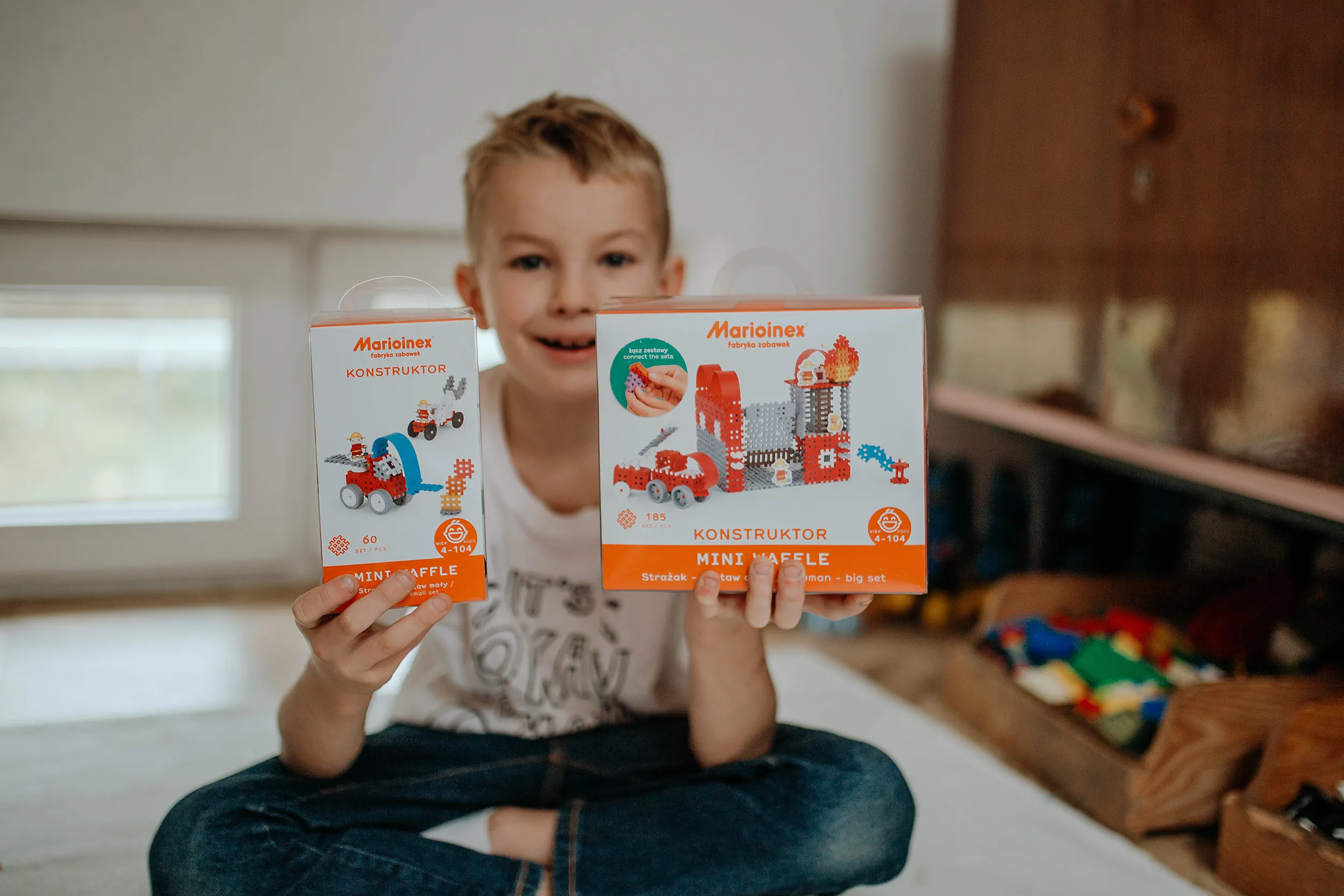 marioinex set waffle kockica vatrogasac 60kom. - slika 6