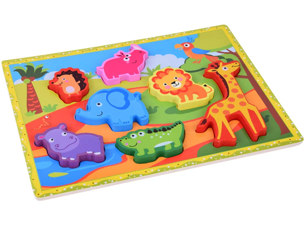 drvene puzzle safari životinje 7kom - slika 3