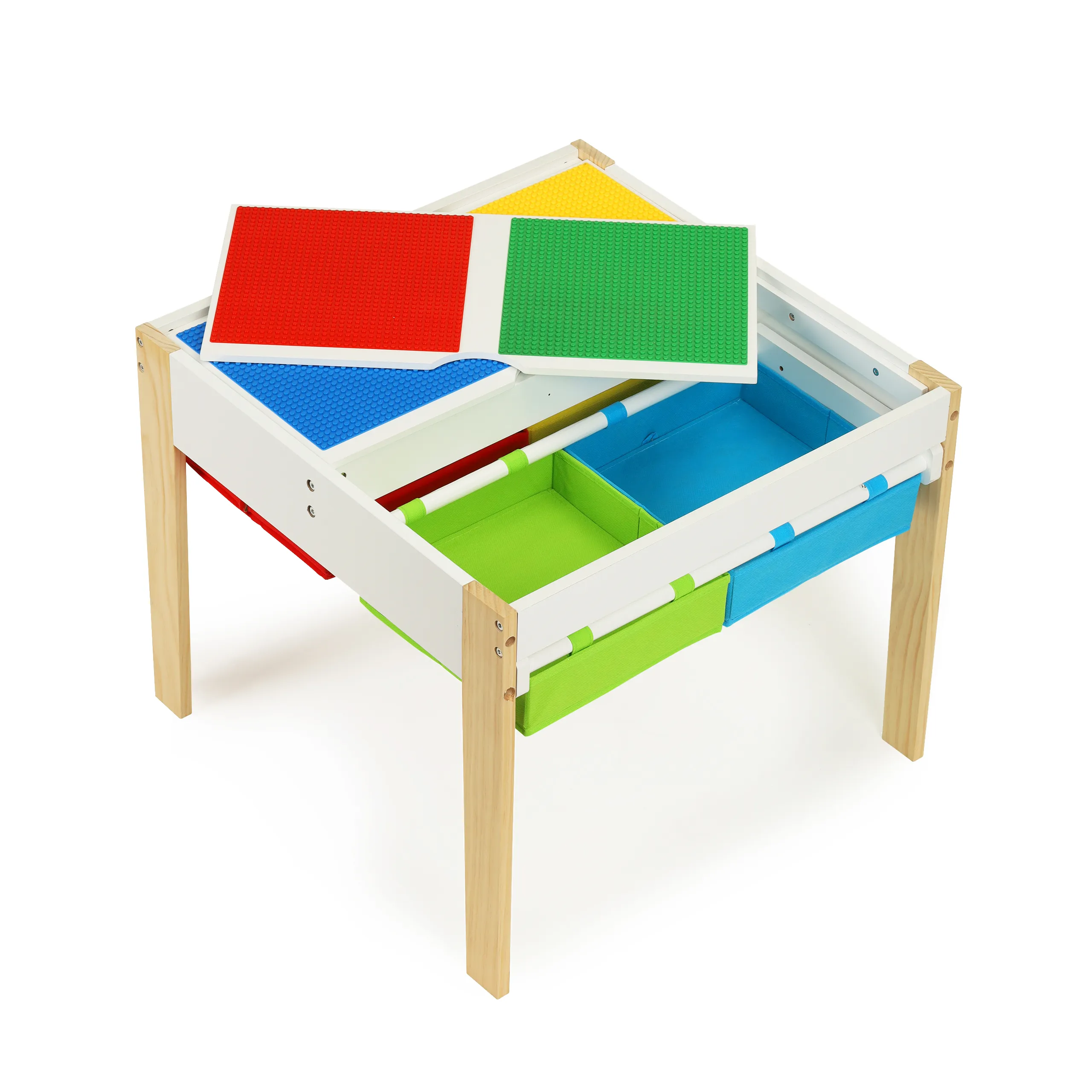 ecotoys drveni dječji set namještaja: stol + 2 stolice - slika 3