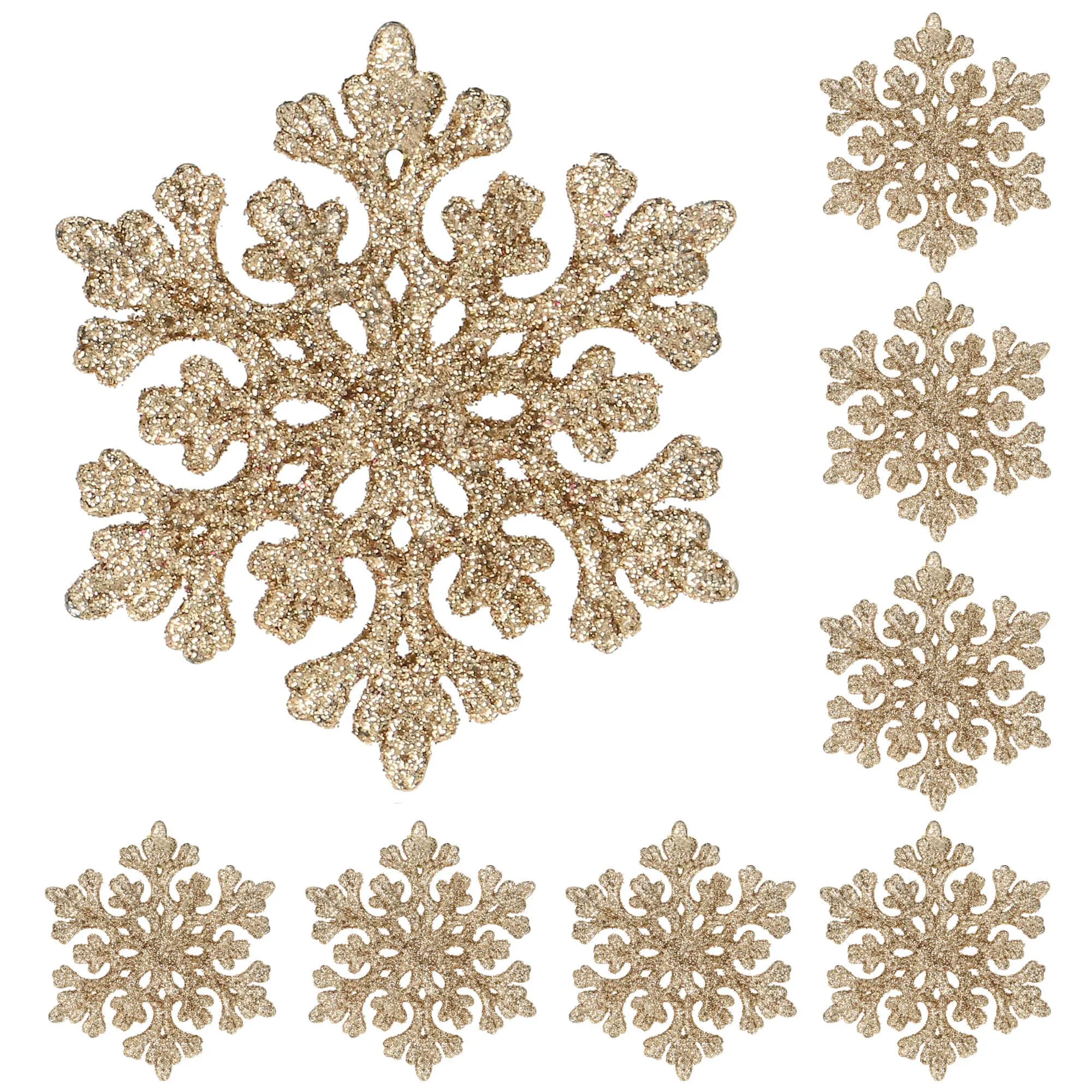 springos set božićnih ukrasa "snježna pahulja", 6 cm, 8 komada, zlatna - slika 11