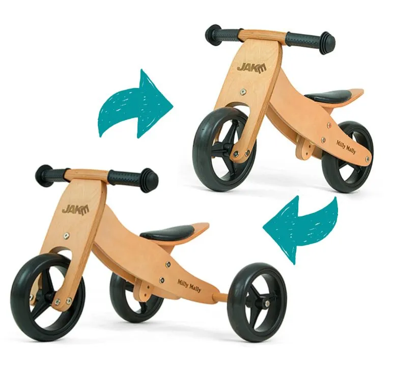 milly mally dječji bicikl bez pedala 2u1 jake natural - slika 4