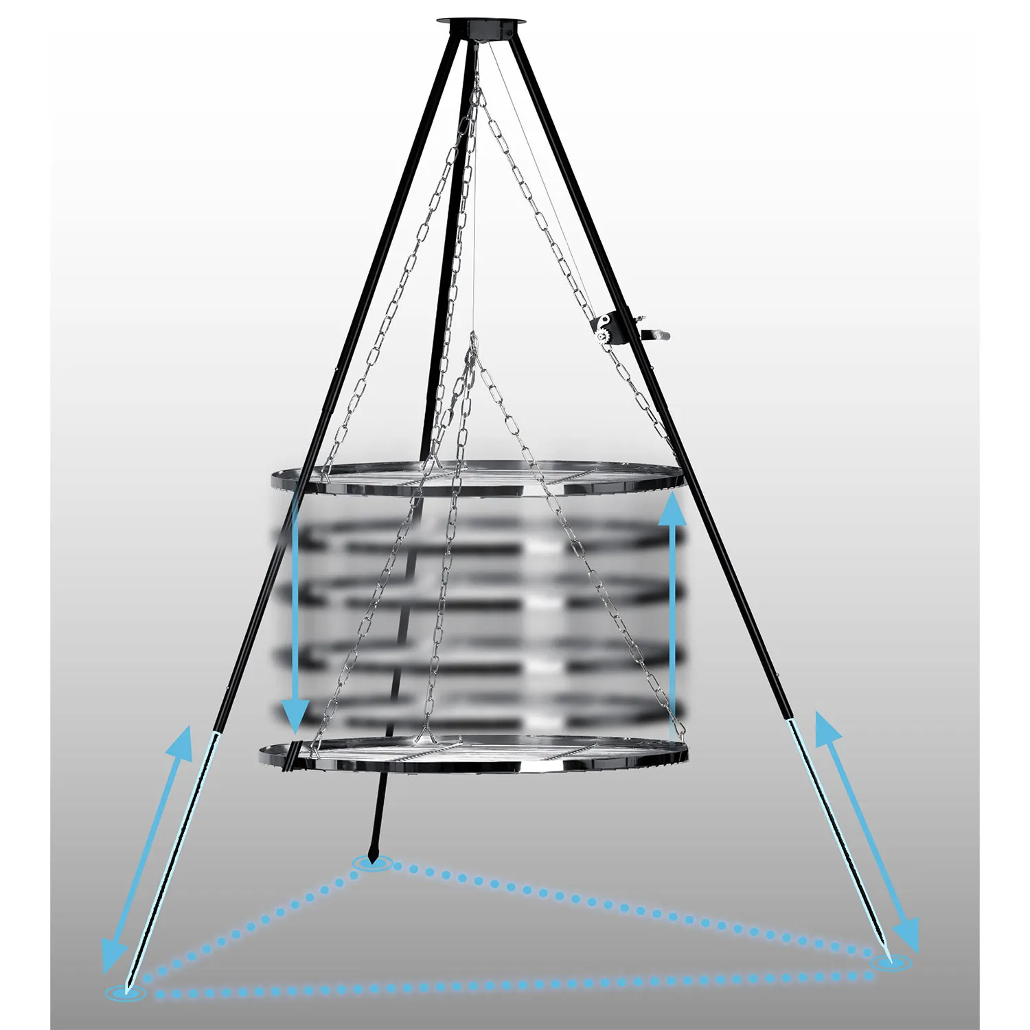 vrtni tronožac s visećim roštiljem 80 cm – berdsen bd-884 - slika 5