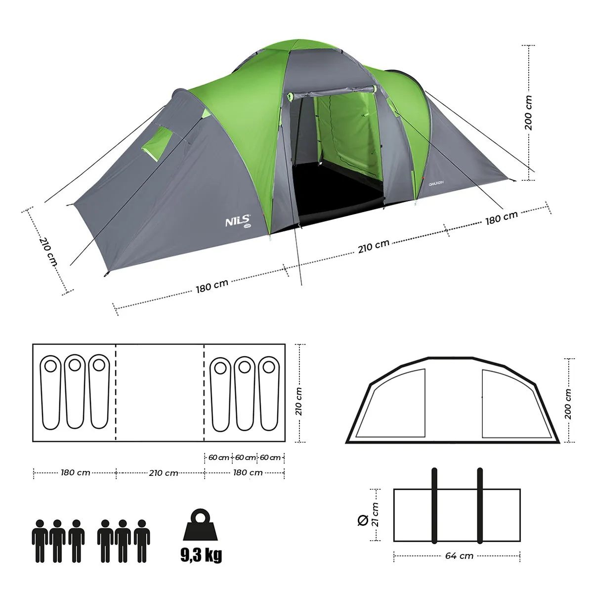 nils camp šator za kampiranje highland - slika 7