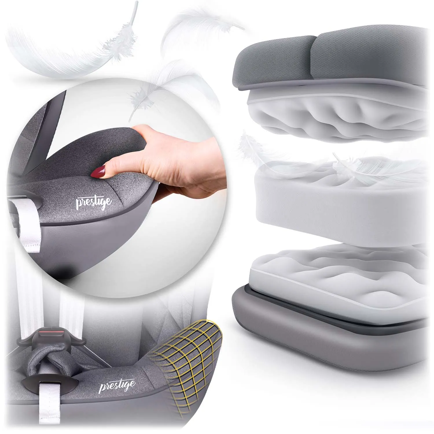 nukido prestige line siva autosjedalica 0-36 kg isofix - slika 6