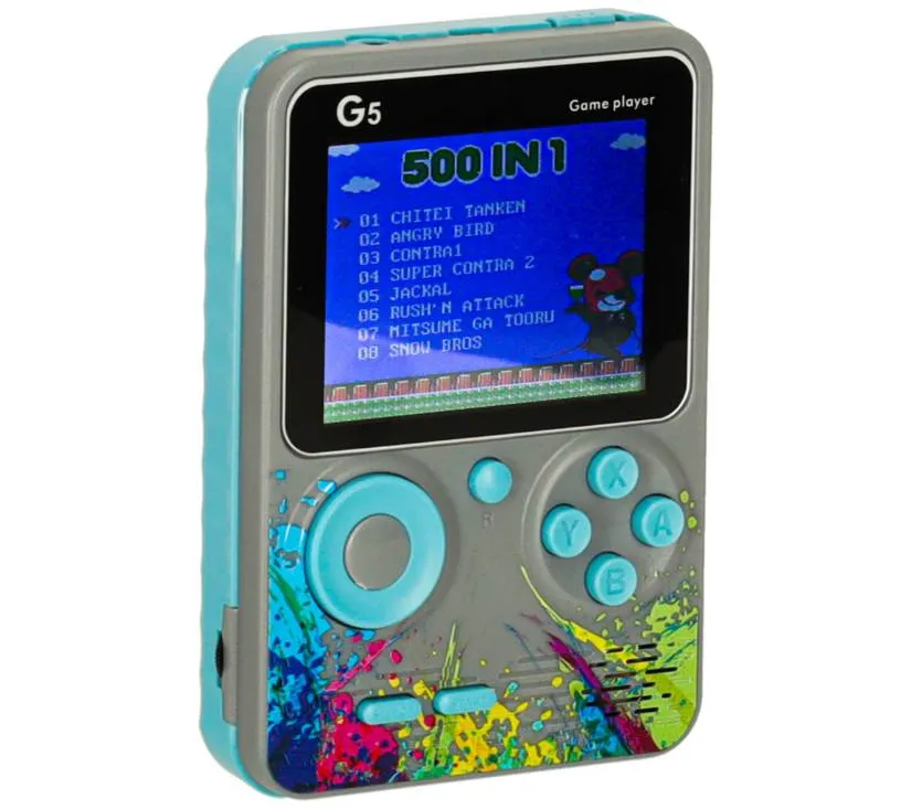 retro mini prijenosna igraća konzola, siva - slika 3