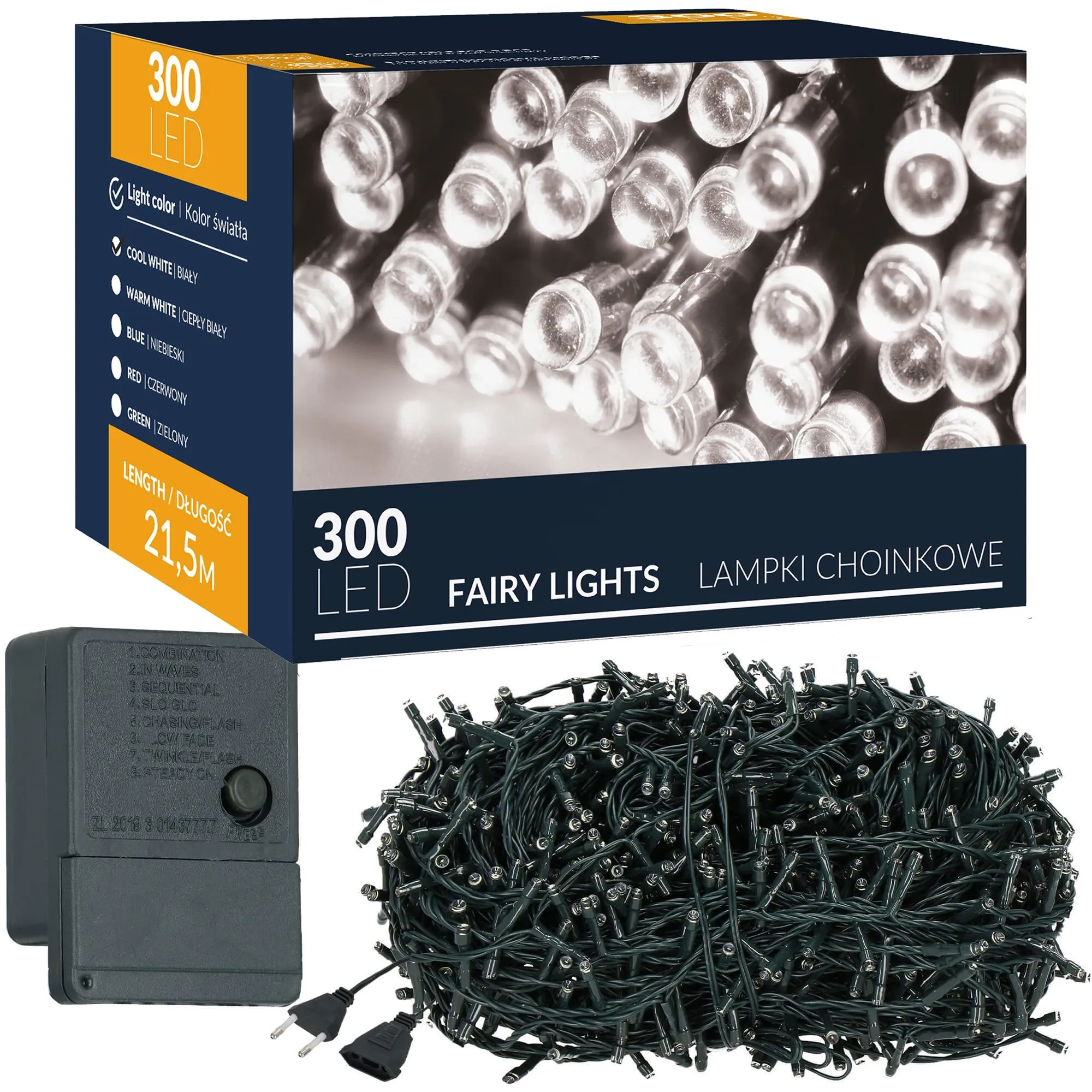 lampice za božićno drvce 300 led dioda hladno bijele - slika 7
