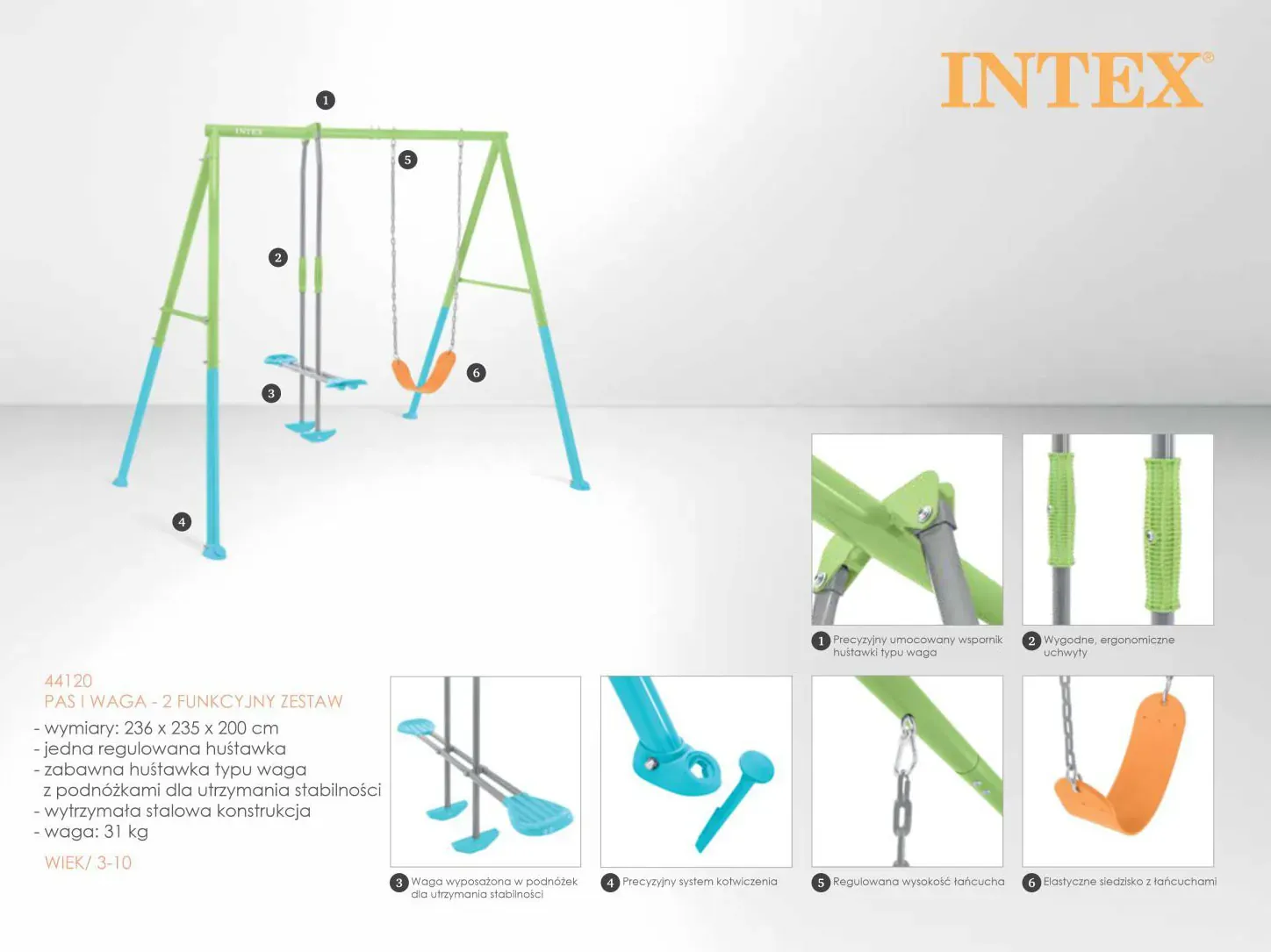 intex dvostruka vrtna ljuljačka za djecu – s gliderom, model 44120 - slika 5