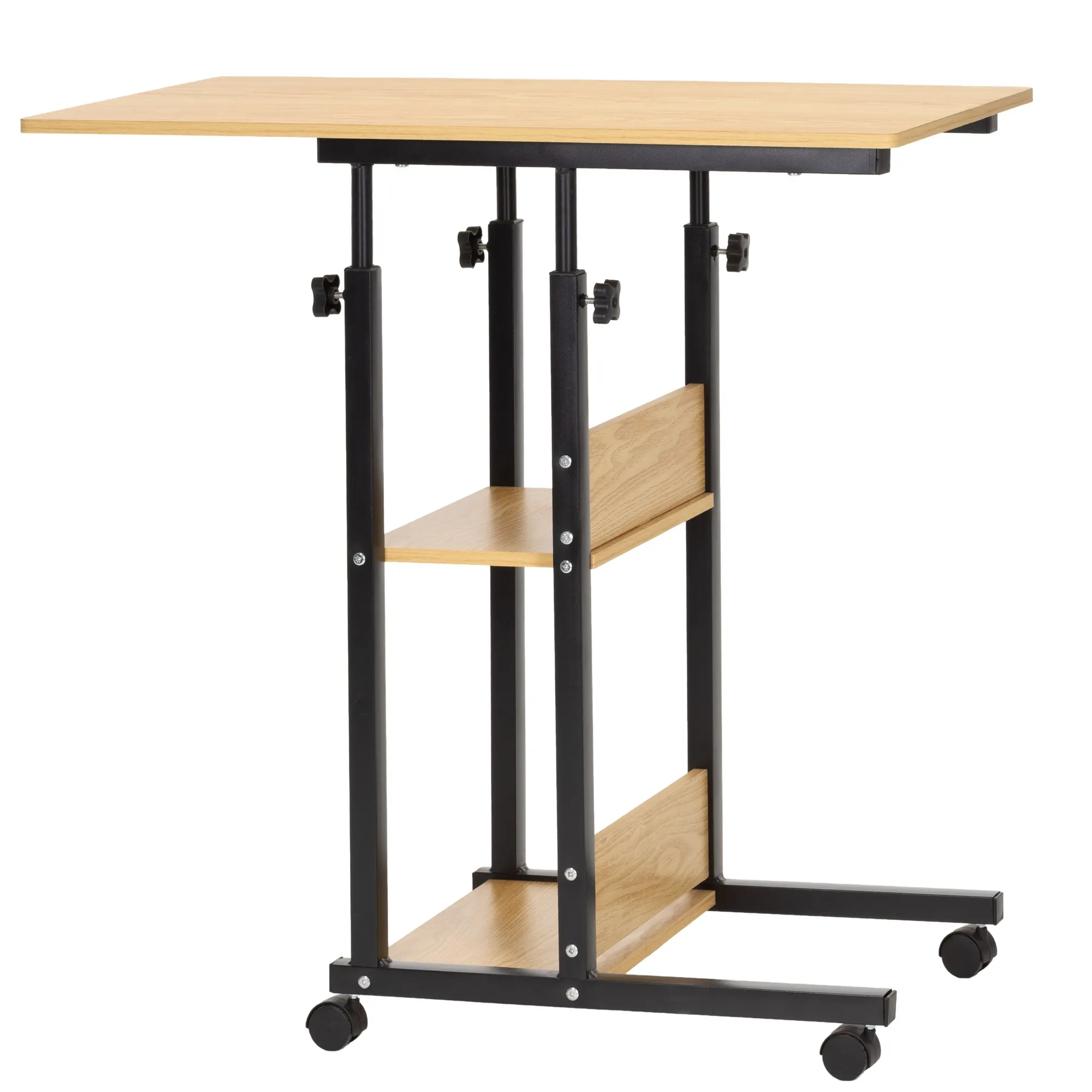 mobilni stol 73-85 x 40 x 80 cm svijetlosmeđa, crna - slika 11