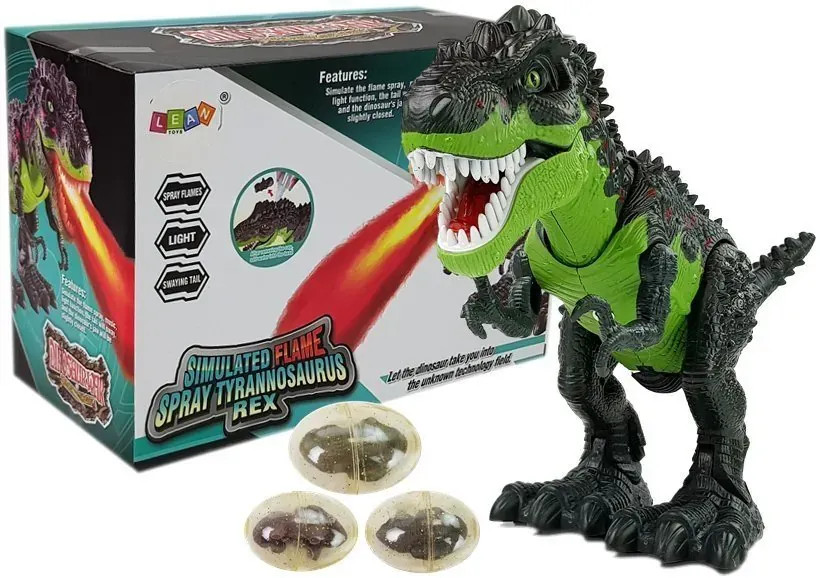 dinosaur na baterije s parom zeleni - slika 2