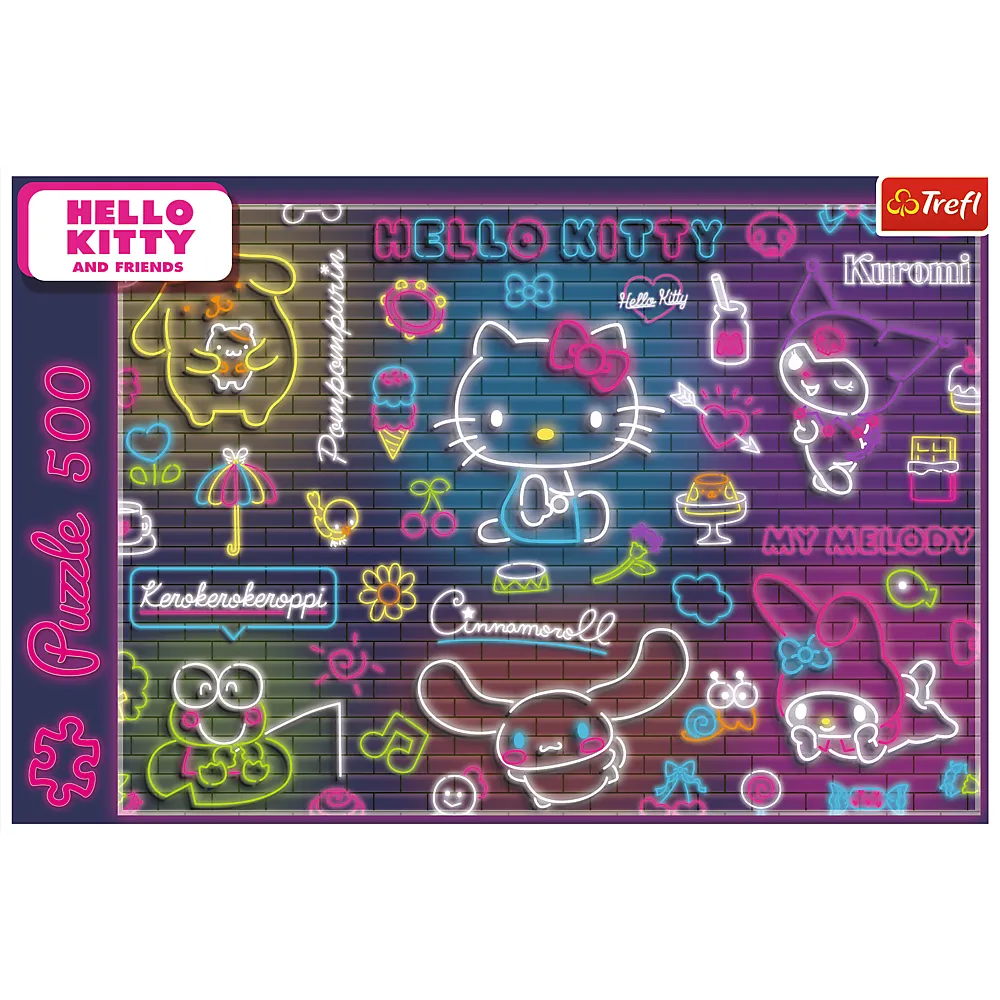 puzzle - 500 - neon hello kitty trefl 37523 - slika 5